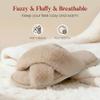 Ankis Women's Fuzzy Slippers Cross Band Open Toe Memory Foam Fluffy Plush House Slippers Indoor Outdoor Cozy Slipper Slides for Wedding Bride Pregnancy view 3
