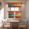 BaoNews Aqua Red Abstract Painting Kitchen Valances for Windows,Pastel Art Watercolor Blackout Valances Curtains Multilayer Polyester Drapes for Kitchen Bedroom 2 Pack 52X16 Inches view 2
