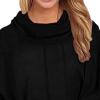 JEsilunmaMY Women's Turtleneck Sweatshirt Bat Sleeve Casual Loose Pullover Tops Solid Color Soft Comfy Sport Sweatshirts (Black,Small) view 2