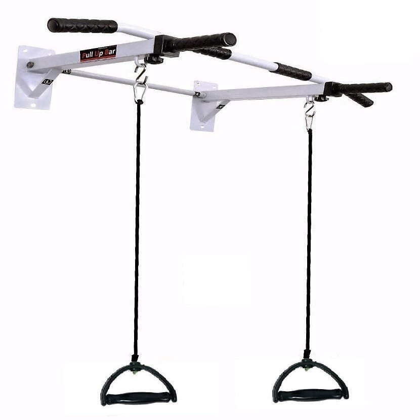 Spancare Pull Up Bar Wall Mounted Chin Up Bar with 2 Ropes with Handles Gym Accessories
