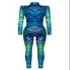 URVIP Womens Halloween Costume Skeleton Print Bodysuit Skinny Catsuit Jumpsuit Leopard Peacock Feather XL view 4