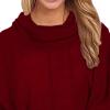 JEsilunmaMY Women's Turtleneck Sweatshirt Bat Sleeve Casual Loose Pullover Tops Solid Color Soft Comfy Sport Sweatshirts (Red,XX-Large) view 2