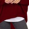 JEsilunmaMY Women's Turtleneck Sweatshirt Bat Sleeve Casual Loose Pullover Tops Solid Color Soft Comfy Sport Sweatshirts (Red,XX-Large) view 3