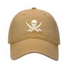 L8502-LXYB Men's Baseball Caps Pirate Skull Printed Washed Cotton Dad Hat Baseball Caps (Khaki,7 5/8) view 1
