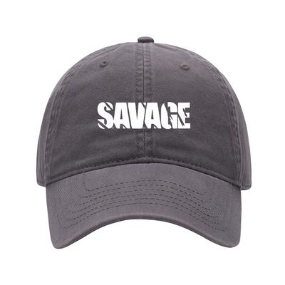 L8502-LXYB Men's Baseball Caps Savage Printed Washed Cotton Dad Hat Baseball Caps (Grey,7 5/8)