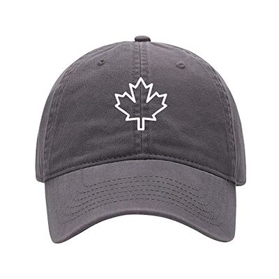 Men's Baseball Caps Canadian Maple Leaf Printed Washed Cotton Dad Hat Baseball Caps (Grey,7 5/8)