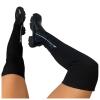 Thigh High Boots For Women Ladies Fashion Casual Stretchy Knit Leather Splicing Round Toe Platform Chunky Bottom High Heels Slip On Over The Knee Long Boots Slouchy Fitted Winter Tall (A-Black, 8) view 3