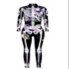 URVIP Women's Skull Skeleton Halloween Costume Jumpsuit Bodysuit Bodycon Outfit Butterfly Flower Skeleton XL view 3