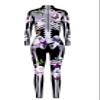 URVIP Women's Skull Skeleton Halloween Costume Jumpsuit Bodysuit Bodycon Outfit Butterfly Flower Skeleton XL view 4