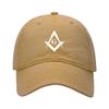 L8502-LXYB Men's Baseball Caps Masonic Printed Washed Cotton Dad Hat Baseball Caps (Khaki,7 5/8) view 1