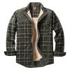 Maiyifu-GJ Men's Sherpa Lined Flannel Shirt Jacket Plaid Long Sleeve Fleece Button Down Shirts Winter Warm Shirt Outerwear (Armygreen,X-Large) view 1