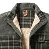 Maiyifu-GJ Men's Sherpa Lined Flannel Shirt Jacket Plaid Long Sleeve Fleece Button Down Shirts Winter Warm Shirt Outerwear (Armygreen,X-Large) view 2