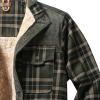 Maiyifu-GJ Men's Sherpa Lined Flannel Shirt Jacket Plaid Long Sleeve Fleece Button Down Shirts Winter Warm Shirt Outerwear (Armygreen,X-Large) view 3