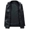 Maiyifu-GJ Men's PU Faux Leather Jacket Notch Lapel Slim Fit Zip Up Biker Jacket Vintage Moto Lightweight Outwear Coat (Black,Medium) view 3