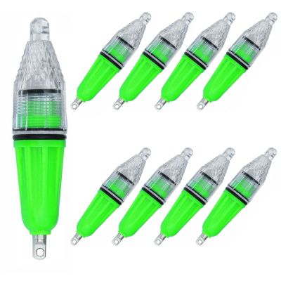 Edearkar 8-Pack Underwater Light Green Color 4.73 inch Deep Drop LED Light Waterproof Flashing Fishing Light Attractive Light Bait Lure Lamp