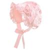 RUNQHUI Baby Girls Bonnet Baptism Hat Toddler Christening Cap Satin Cap Princess Sun Protection Hat Pink One Size view 1