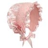 RUNQHUI Baby Girls Bonnet Baptism Hat Toddler Christening Cap Satin Cap Princess Sun Protection Hat Pink One Size view 2