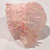 RUNQHUI Baby Girls Bonnet Baptism Hat Toddler Christening Cap Satin Cap Princess Sun Protection Hat Pink One Size view 3