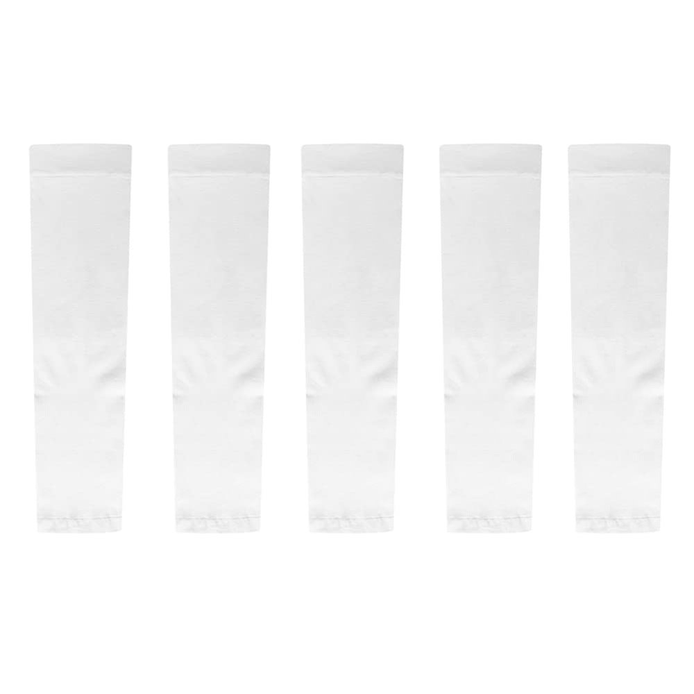 Magik 5~10Pairs Compression Cooling UV Protection Sun Sleeves Long Arm Cover Warmer (White, 5 Pairs)