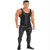 Sxiwei Men Spandex One-piece Jumpsuit Bodysuit Shiny Sleeveless Tank Top Dance Unitard Zentai Costume Black X-Large view 3