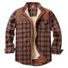 Maiyifu-GJ Men's Sherpa Lined Flannel Shirt Jacket Plaid Long Sleeve Fleece Button Down Shirts Winter Warm Shirt Outerwear (Red,Large) view 1
