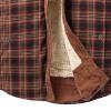 Maiyifu-GJ Men's Sherpa Lined Flannel Shirt Jacket Plaid Long Sleeve Fleece Button Down Shirts Winter Warm Shirt Outerwear (Red,Large) view 4
