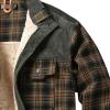 Maiyifu-GJ Men's Sherpa Lined Flannel Shirt Jacket Plaid Long Sleeve Fleece Button Down Shirts Winter Warm Shirt Outerwear (Light Green,Medium) view 3