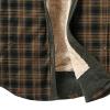 Maiyifu-GJ Men's Sherpa Lined Flannel Shirt Jacket Plaid Long Sleeve Fleece Button Down Shirts Winter Warm Shirt Outerwear (Light Green,Medium) view 4