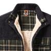 Maiyifu-GJ Men's Sherpa Lined Flannel Shirt Jacket Plaid Long Sleeve Fleece Button Down Shirts Winter Warm Shirt Outerwear (Dark Green,Large) view 2