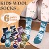 SeeyAN Kids Merino Wool Socks Boys Girls Hiking Boot Winter Thermal Warm Cozy Soft Toddler Thick Crew Socks 6 Pairs (6 Pairs Camouflage, 8-12 Years) view 2