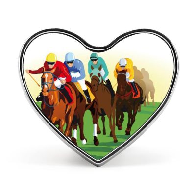 Horse Racing Cartoons Brooch Heart Pins Badge Stylish Collar Pin for Clothing Bag Jacket Accessories