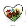 Horse Racing Cartoons Brooch Heart Pins Badge Stylish Collar Pin for Clothing Bag Jacket Accessories view 2
