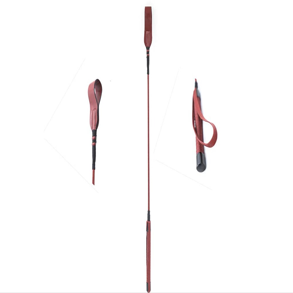 chenyesun Riding Crop for Horse, Horse Whip with PU Leather Equestrian Sports Horse Crop Double Slapper Horse Whip Crops Red Jump Bat