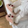 Womens Cute Reindeer Slippers Warm Winter Flurry Non-Slip House Indoor Bedroom Slippers for Christmas Gift view 2