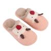 Womens Cute Reindeer Slippers Warm Winter Flurry Non-Slip House Indoor Bedroom Slippers for Christmas Gift view 3