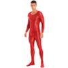 Sxiwei Adult Shiny One Piece Spandex Body Suit Jumpsuit Long Sleeve Round Neck Zentai Costume Catsuit Red X-Large view 1