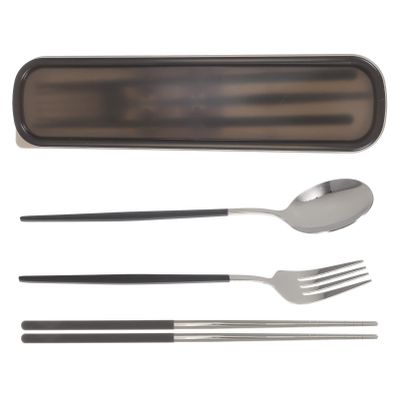 Zerodeko 1set Outdoor Portable Cutlery Travel Utensils Fork Spoon and Chopsticks for Camping Picnics and Go Dining
