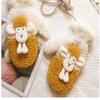 SLAKOP Cold Weather Gloves 3D Sheep Double Layer Winter Gloves Female Mittens Braided Rope Thick Thermal Plush Mittens (Yellow) view 3