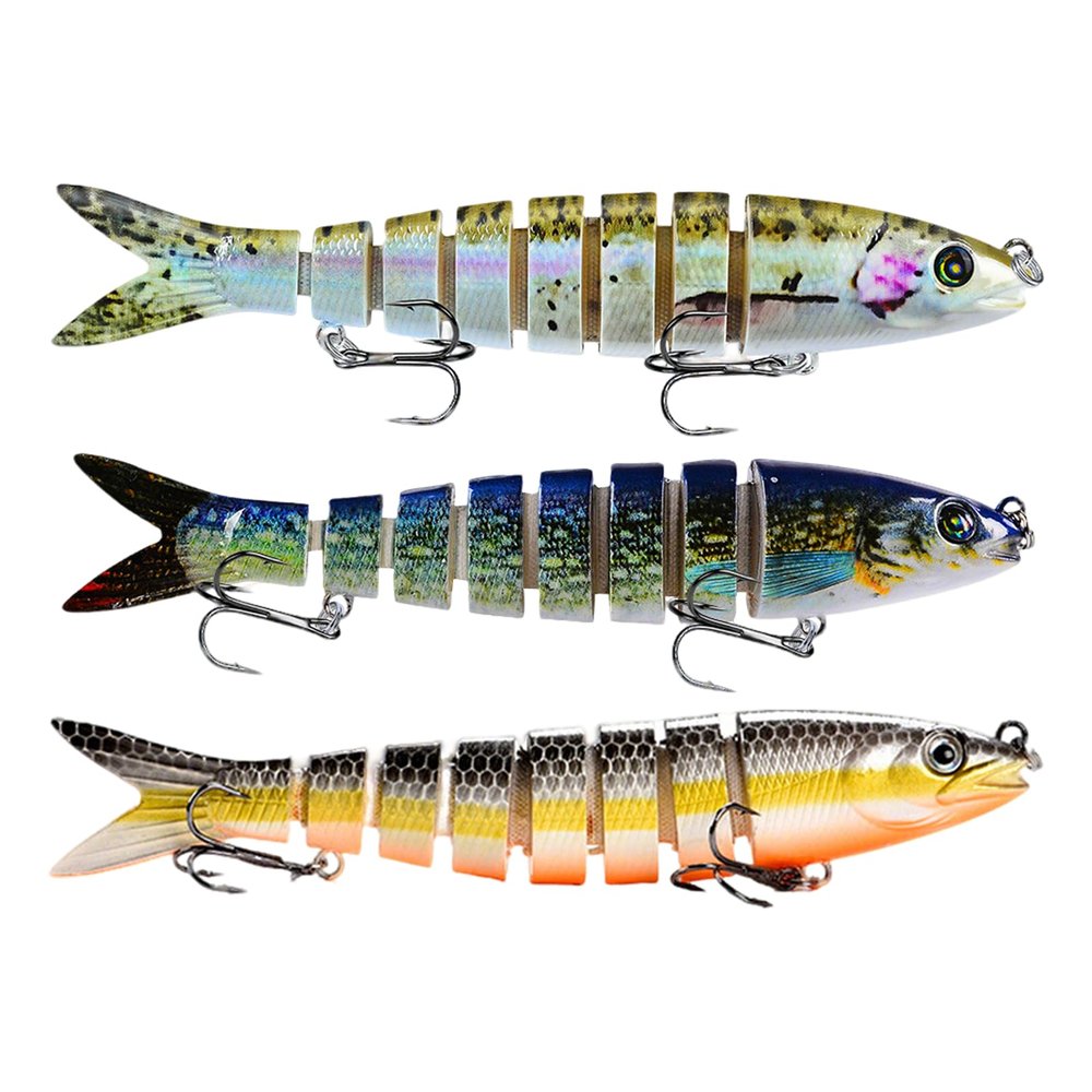 Fishing Lures Multi Jointed Fish Fishing Kits, Slow Sinking Lifelike Swimbaits Crankbaits Hard Baits Lure Set, Fishing Gear for Bass Trout Pike Walleye, Freshwater Saltwater Predator Bait