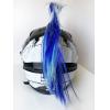 3T-SISTER Helmet Mohawk Hawk Cosplay Wig Helmet Accessory for Motorcycle Bicycle Ski Helmets Real Hair Decorations (Helmet not Included) (Blue) view 3