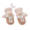 SLAKOP Cold Weather Gloves 3D Sheep Double Layer Winter Gloves Female Mittens Braided Rope Thick Thermal Plush Mittens (Khaki) view 1