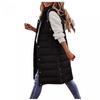 HINDOLA Women's Long Down Jacket Sleeveless Hooded Jacket Winter Warm Plus Size Slim Zipper Coats Outdoor Quilted Vest view 1