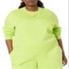 Amazon Essentials Women's Cropped Drop Shoulder Sweatshirt (Available in Plus Size), Lime Green, 5X view 2