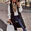 HINDOLA Women's Long Down Jacket Sleeveless Hooded Jacket Winter Warm Plus Size Slim Zipper Coats Outdoor Quilted Vest view 2