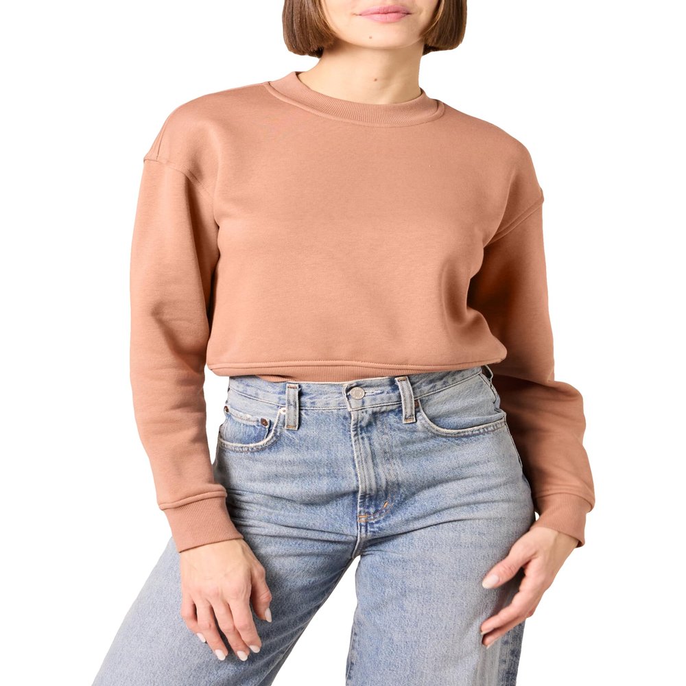 Amazon Essentials Women's Cropped Drop Shoulder Sweatshirt (Available in Plus Size), Light Brown, 4X