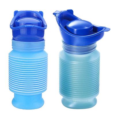 DricRoda Portable Urinal for Men Women, Spill Proof Travel Emergency Urinal Bottle, Leak-Proof Collapsible Urinals, Personal Car Pee Bottle for Camping, Road Trips, Drivers, Seniors, Kids (Blue)