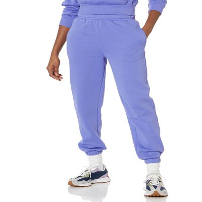 Amazon Essentials Women's Relaxed High Waist Joggers (Available in Plus Size), Purple Blue, Large