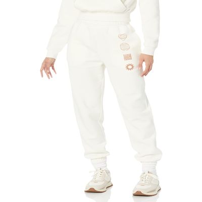 Amazon Essentials Women's Relaxed High Waist Joggers (Available in Plus Size), Eggshell White, Small