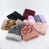 homeemoh Women Sequin Knitted Beanie Hat Soft Plush Lined Glitter Skull Cap Cuffed Beanie with Faux Fur Pom Pom,Gray view 3