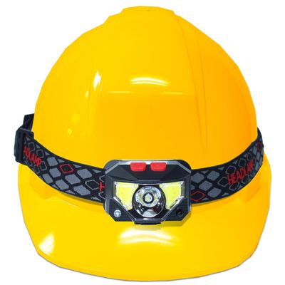 Skywin Hard Hat Light, Headlamp Rechargeable, Lightweight USB, XPG+COB 3 LED 200 Lumen Camping Helmet Light for Adults with Red Light IP44 Waterproof (Hard Hat Not Incl)